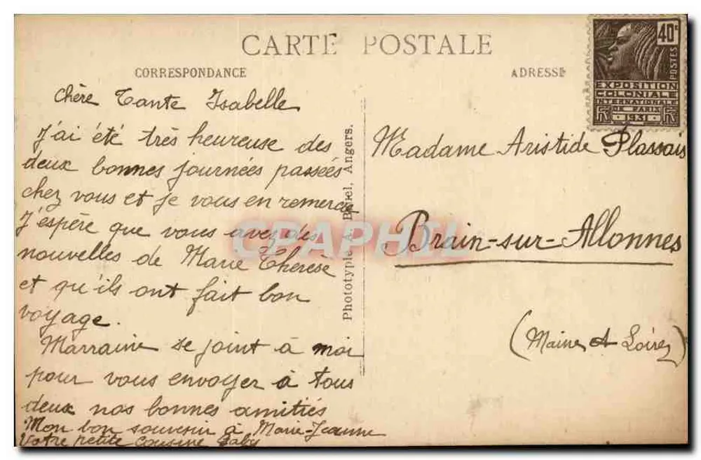 Saumur (M.-et-L) — O Castelo-Forte (Mon. hist.) — Lado Sudeste — A. B. - Verso