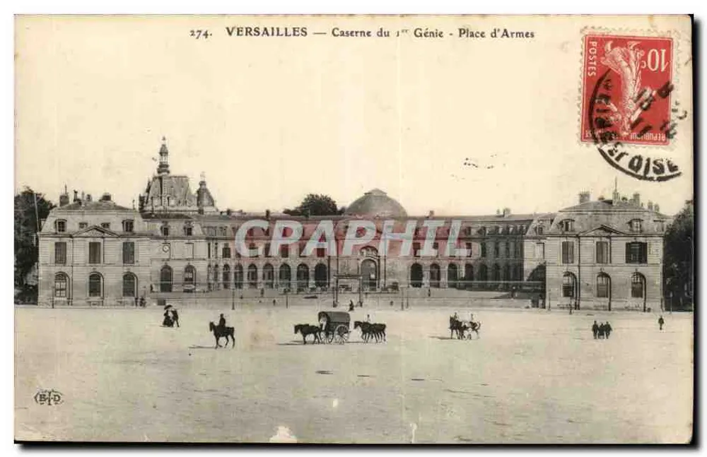 Versailles — Quartel do 1º Engenheiros - Praça das Armas — Editor: Graphphil, n° 274 - Frente