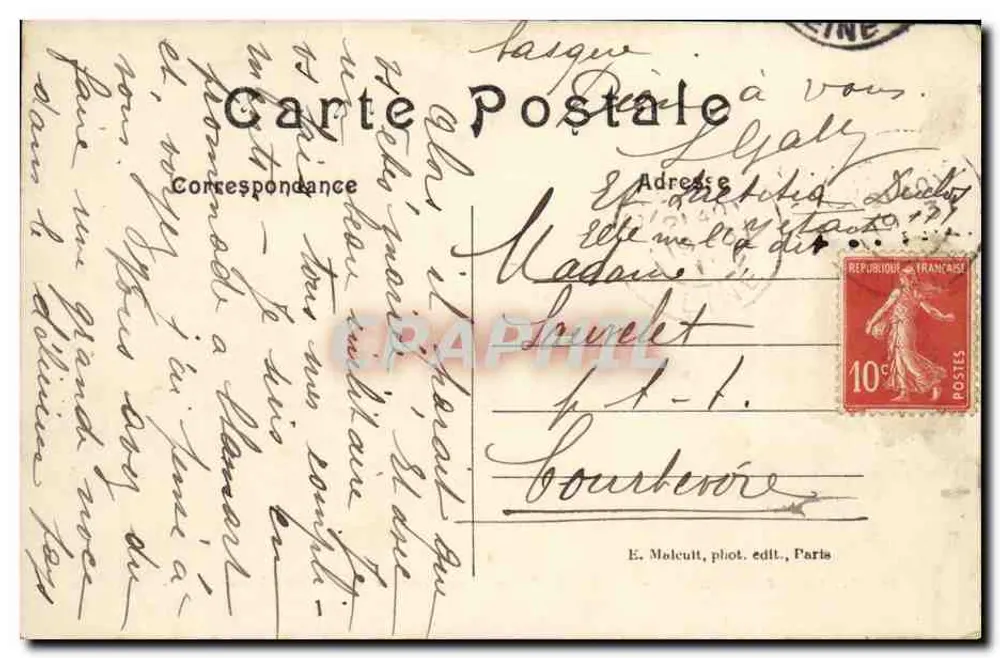 Bois de Meudon-Clamart — Carrefour de la Patte d'Ole — E. M. - Rückseite