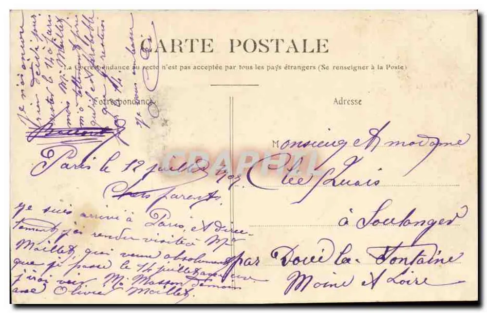 Paris-Auteuil — Rue Poussin aus der Rue Donizetti — P. Marnouse, Paris - Rückseite