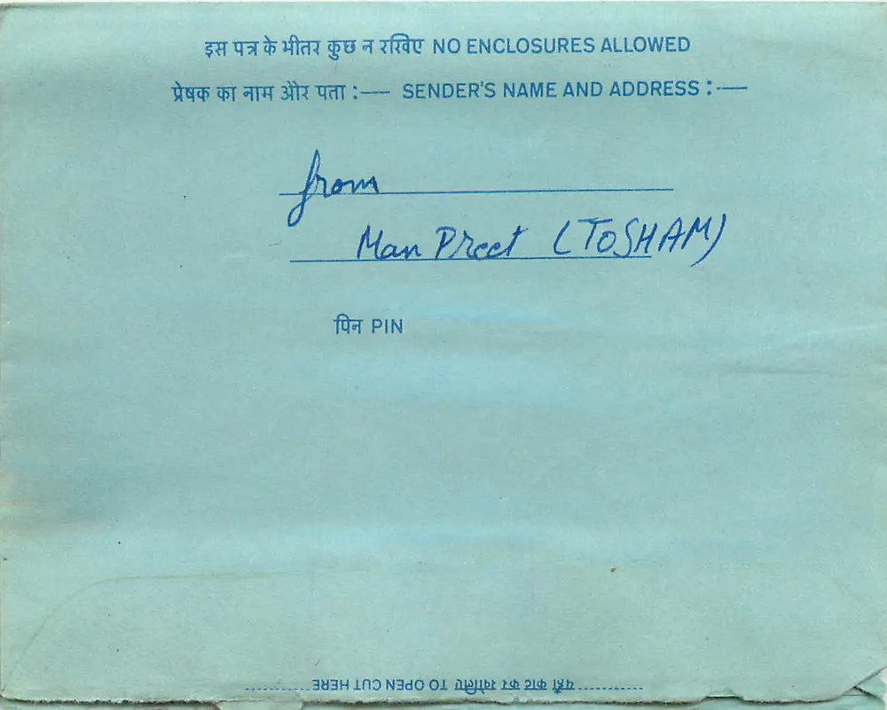 Carta postal interna indiana — All India Radio, Nova Deli — selo de 20 annas - Frente