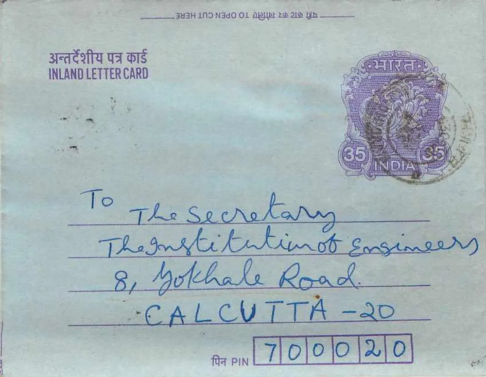 Carta postal interna indiana — Gandhi — editor não visível - Frente