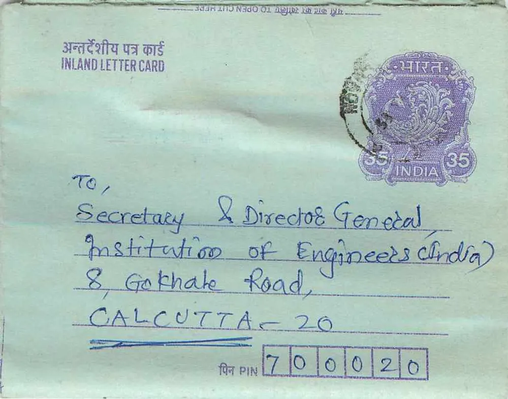 Carta postal interna indiana — Gandhi — Satish G. Shompi, Talgaon (M.S.) - Frente