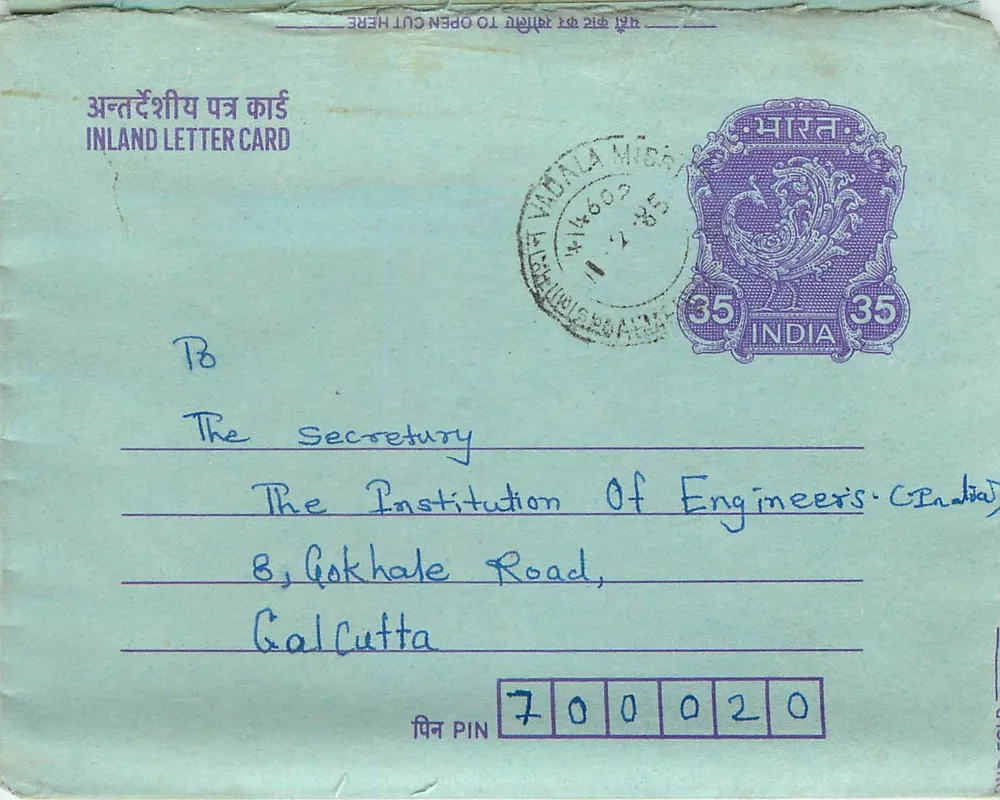 Carta postal interna indiana — texto anti-untouchabilidade — editor: India Post - Frente