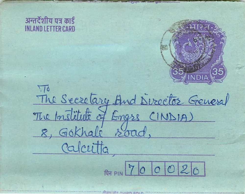 Carta postal interior indiana — Gandhi — R.S. Rana, Punjab - Frente