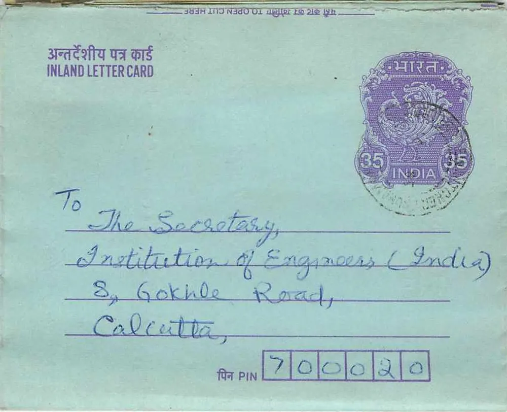 Carta postal interior indiana — Calcutta — editor não visível - Frente