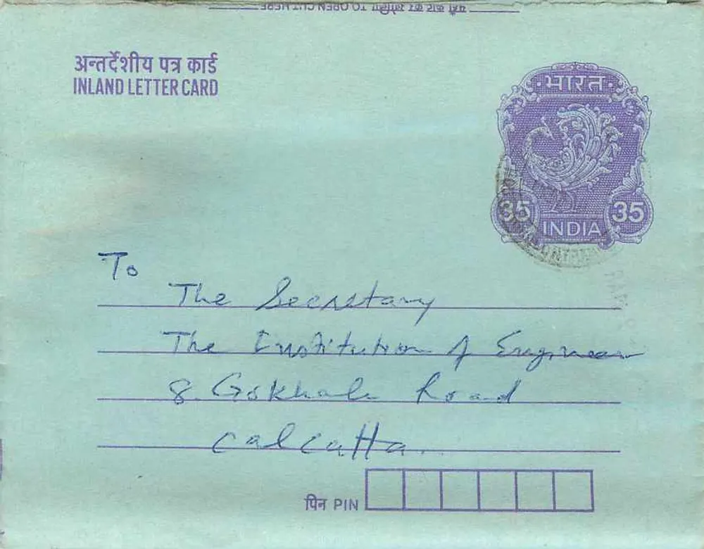 Carta postal interna indiana — texto anti-untouchabilidade — editor: India Post - Frente