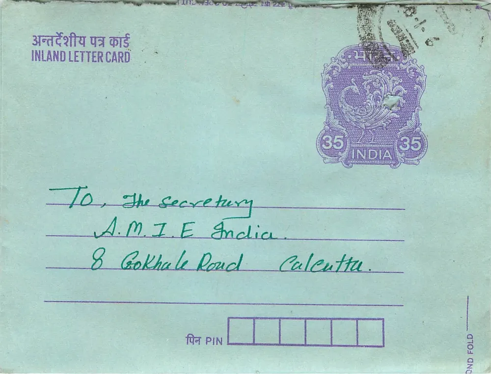 Calcutta — carta postal interior indiana — editor não visível - Frente