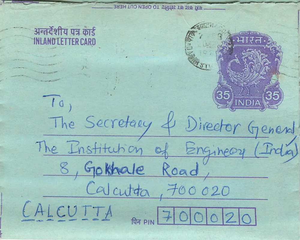 Carta postal interior indiana — Calcutá — editor não visível - Frente