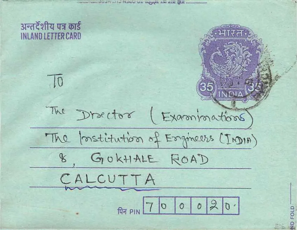 Gandhi — A intocabilidade é um crime contra Deus e o homem — Carta postal indiana - Verso