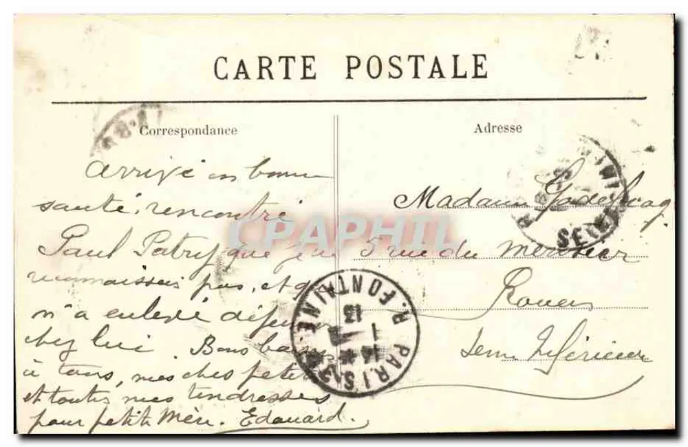 Montmartre — A Praça Pigalle — G. C. A. Paris, n° 649 - Verso