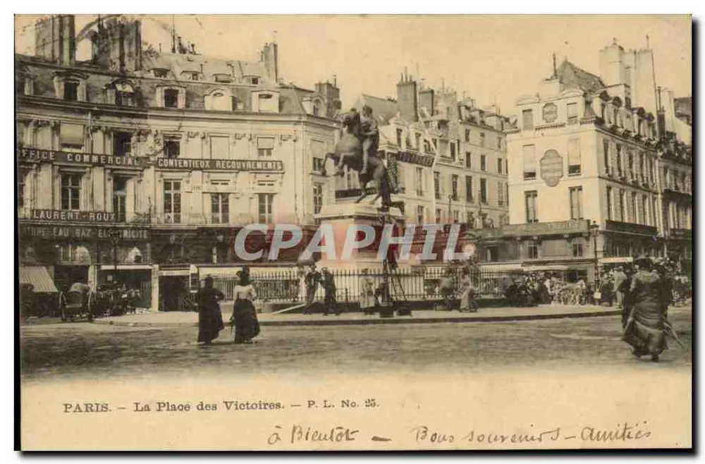 Paris - A Praça das Vitórias - P.L. No. 25 - Frente