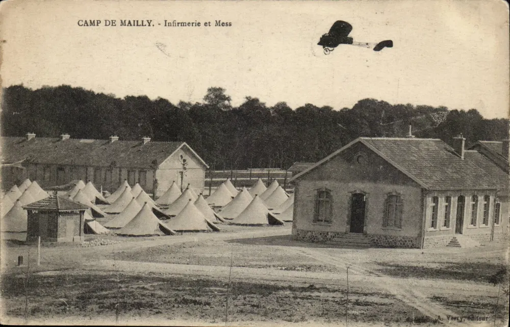 Camp de Mailly — Infirmeria e Mess — A. Very, editor - Frente