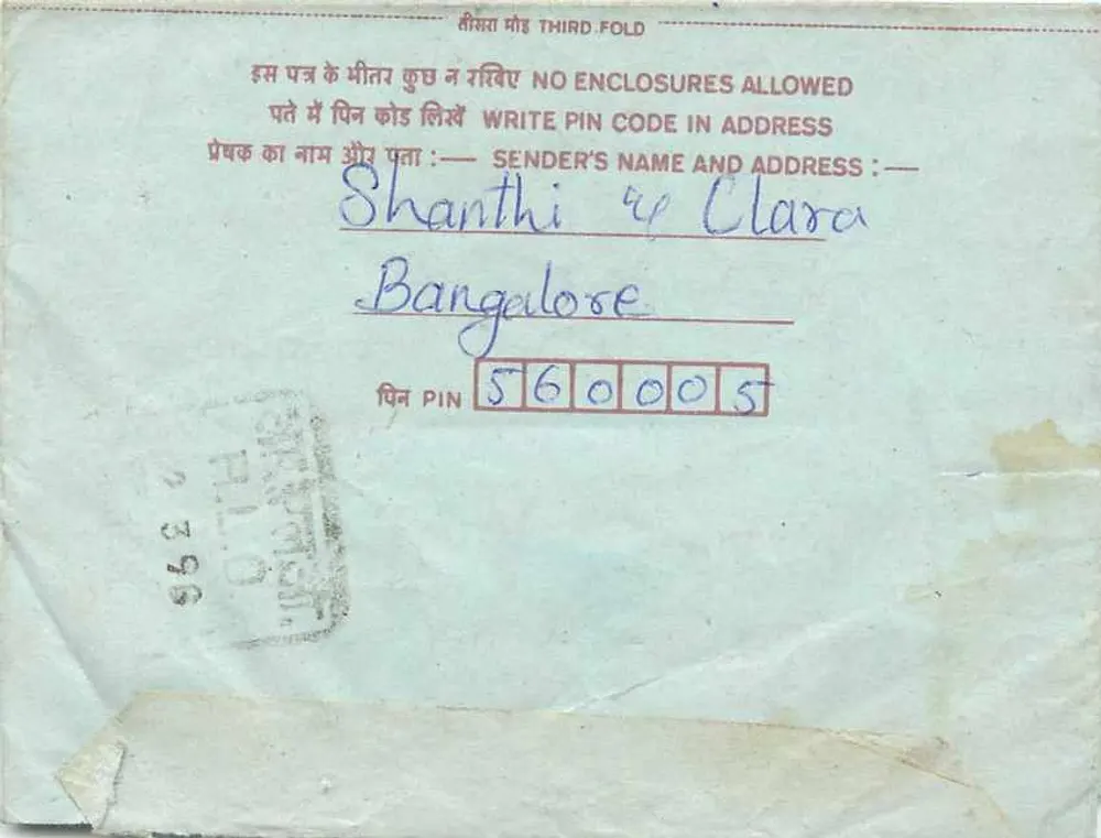 Carta postal interna indiana — Panzo, Rajasthan — editor: Indian Post - Verso