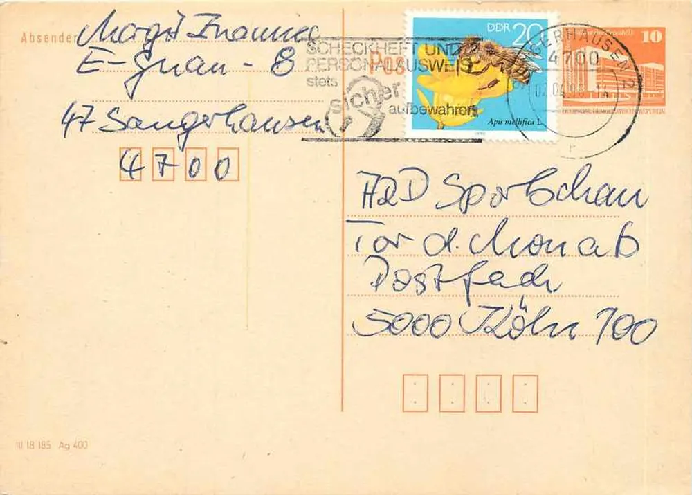 Sangertal - carte postale avec timbre et cachet d'envoi - éditeur non visible - Recto