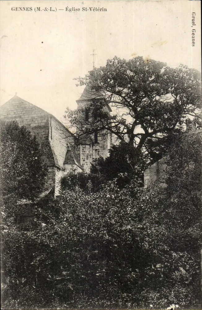 Gennes (M.&L.) — Igreja de São Vétérin — Gruel, Gennes - Frente