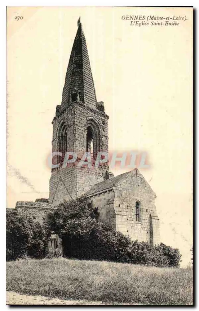Gennnes (Maine-et-Loire) — A Igreja de Saint-Eusèbe — editor não identificado, n° 270 - Frente