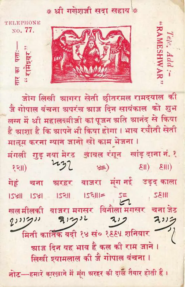 Locais da Índia — Lista de destinos — Laxmi Press, Agra - Verso
