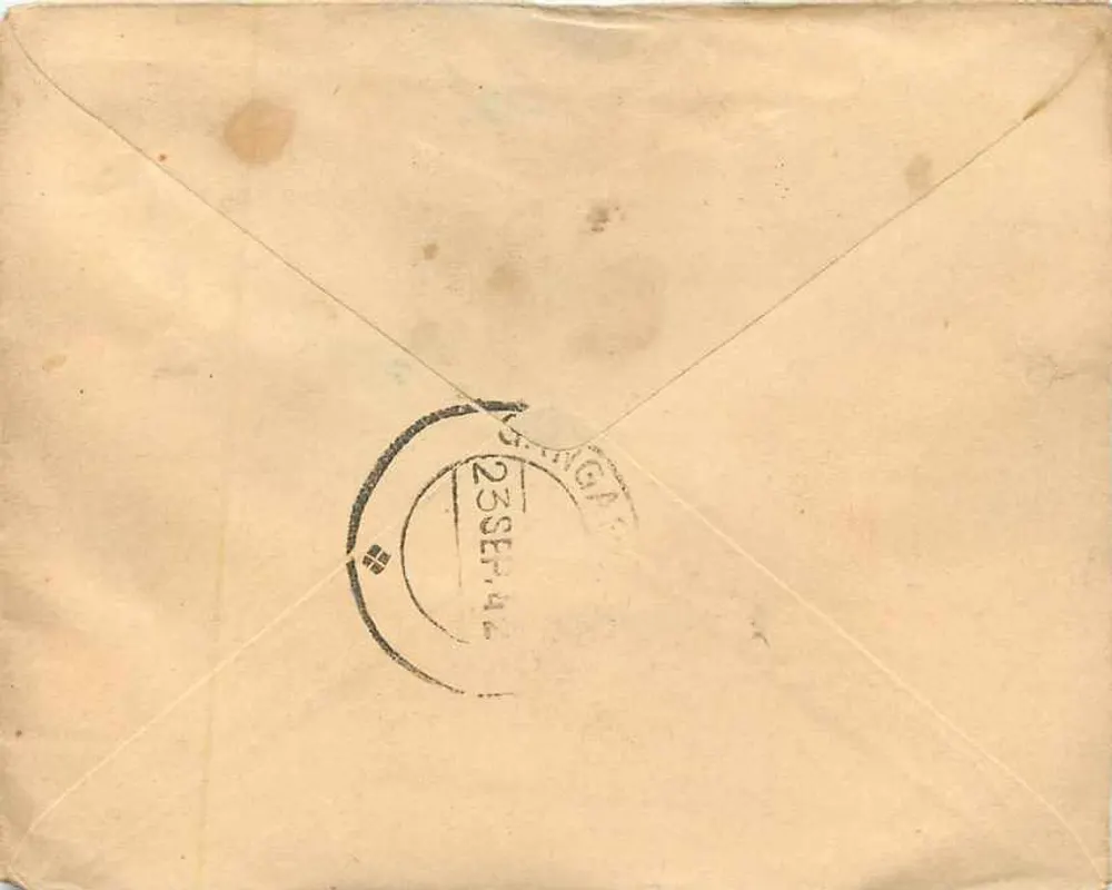Gangapur City — Motihall Chhapajulall — stamps and postmark of 1942 - Back