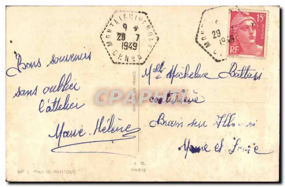 Pensée — maison vue à travers un fer à cheval — éditeur SÉRÉ-PAS-SE-PARTOUT - Verso