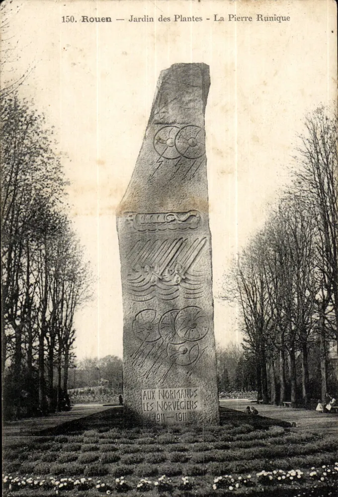 Rouen — Jardin des Plantes — La Pierre Runique - Recto
