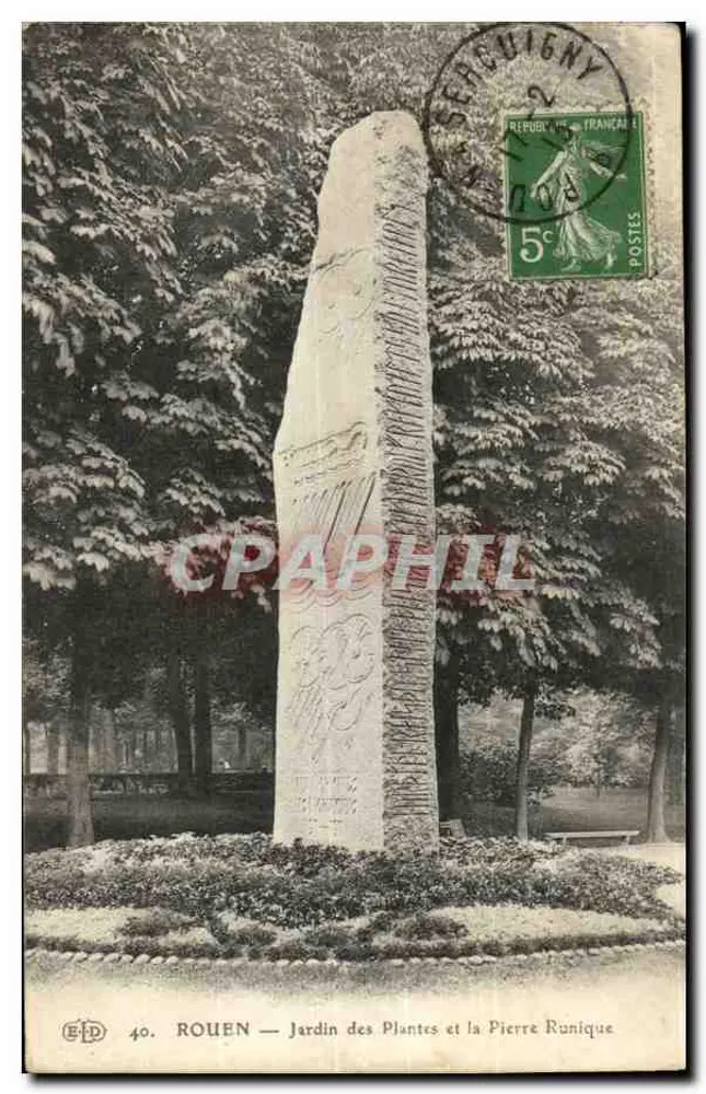 Rouen — Garten der Pflanzen und der Runenstein — Verlag E.D. n°40 - Vorderseite