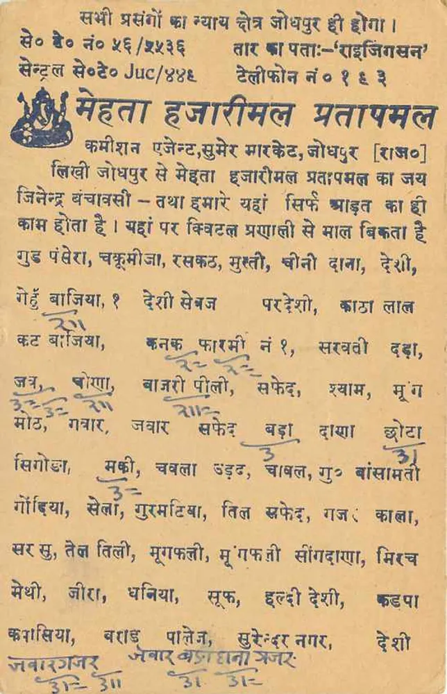 Jodhpur — Cultural Event — India Post - Back