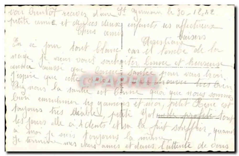 Portrait de femme — éditeur JC PARIS n°117 - Verso