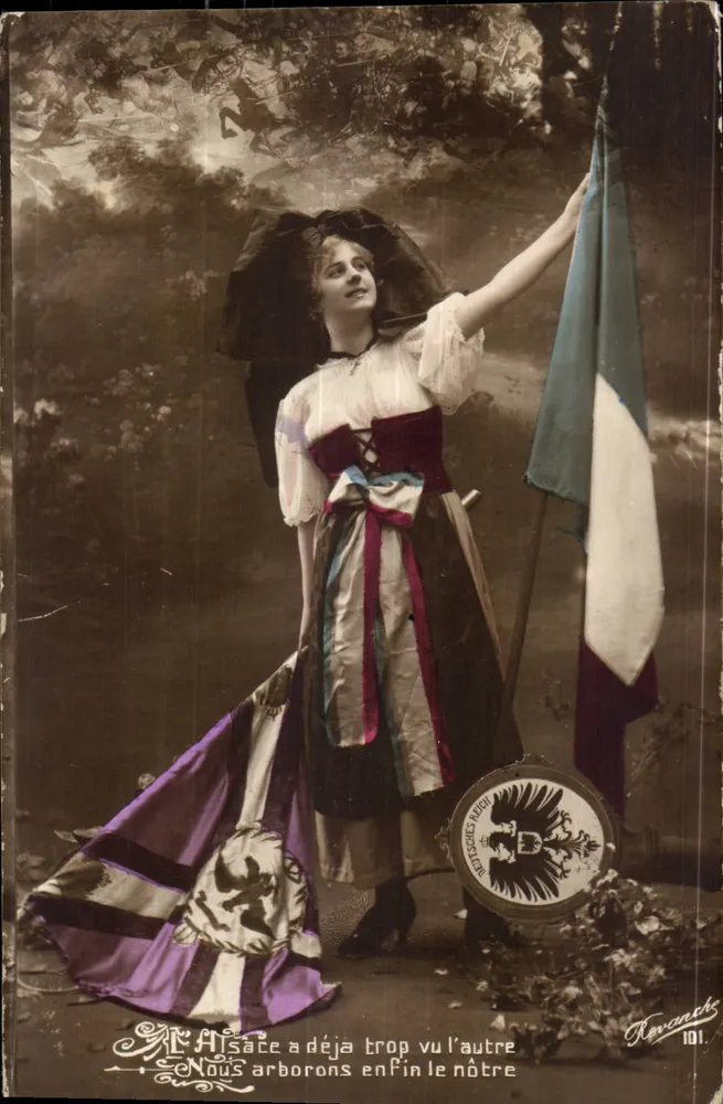 Frau mit der französischen Flagge — Elsässerin — Renovansch 101 - Vorderseite