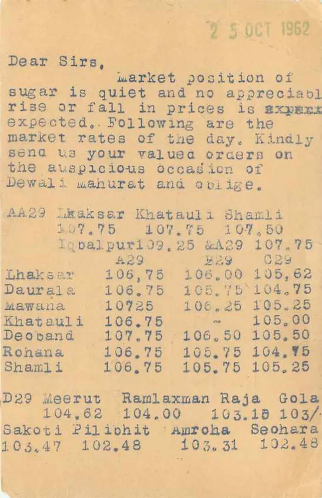 Muzaffarnagar — sugar market — The Great India Sugar Co. - Back