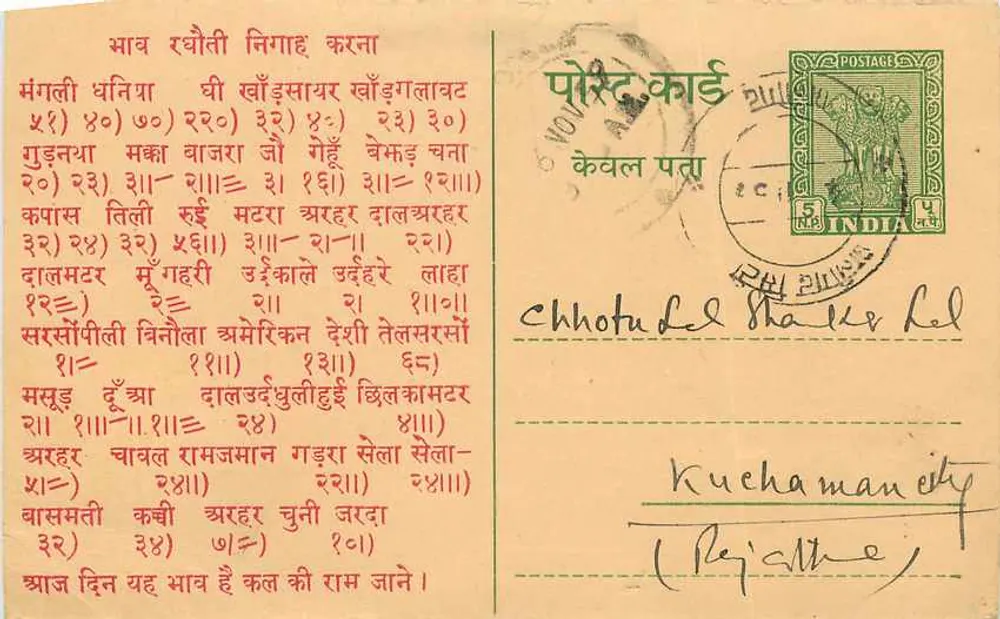 Mahavirganj — Nannumal Khyali Ram — antieke ansichtkaart - Voorkant