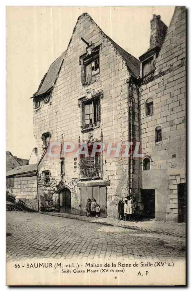 Saumur (M.-et-L.) - Casa da Rainha da Sicília (século XV) - A. P. - Frente