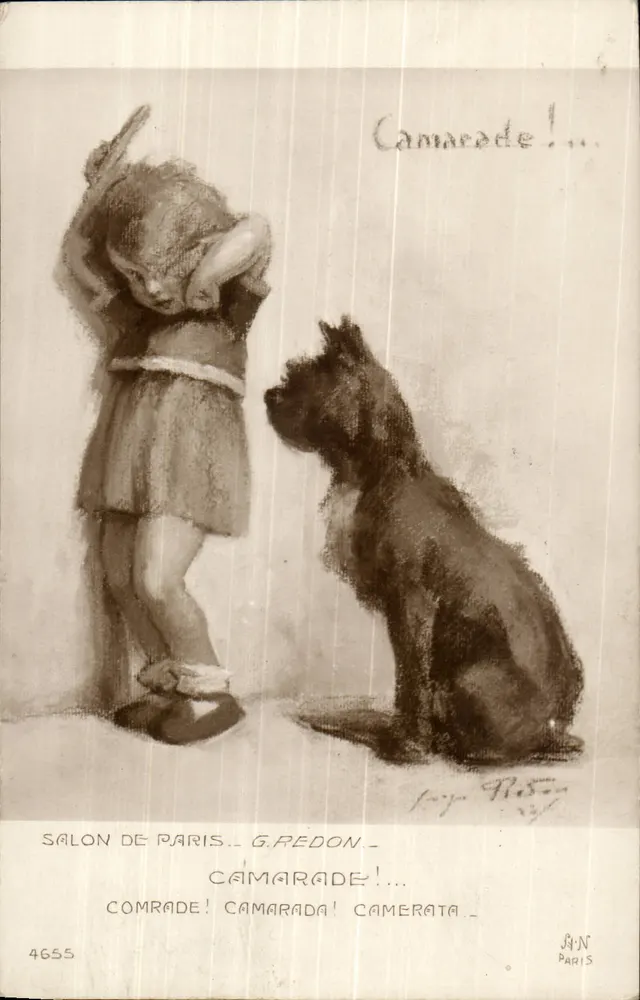 Enfant et chien — G. Pedon — Salon de Paris, n°4655 - Recto