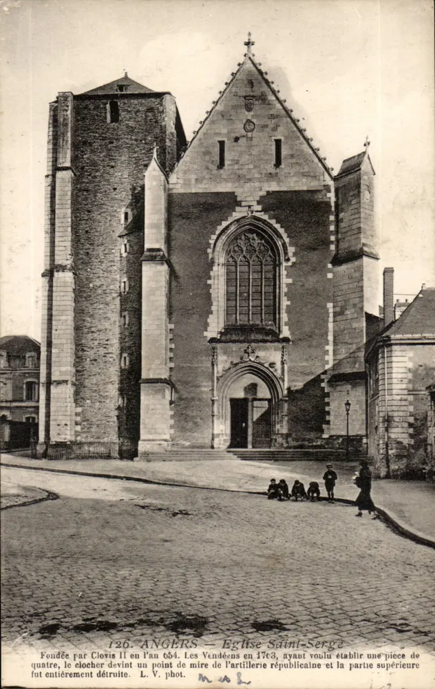 Angers — Igreja de São Sergio — Fototipia M. Chrétien - Frente