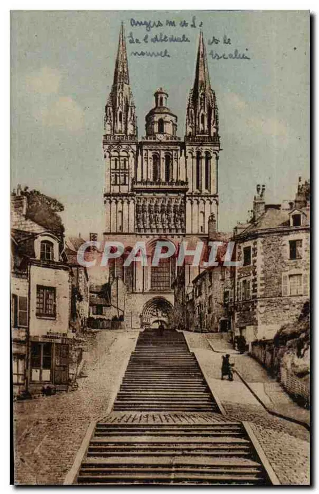 Angers — A catedral Nossa Senhora — Fototipia P. Hapchett & A. Crébec - Frente