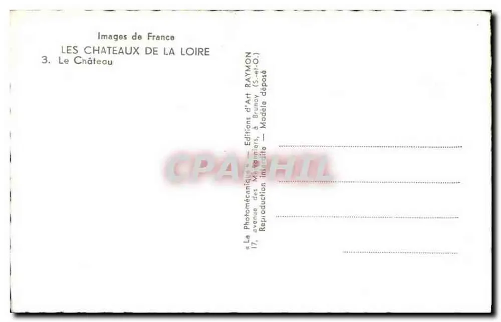 Saumur — Castelo de Saumur — Edições dos Métemiers - Verso