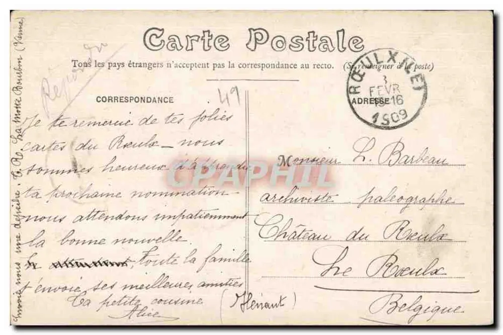Saumur — O Castelo antes de 1793 — Foto Blanchaud (proibido) n°23 - Verso