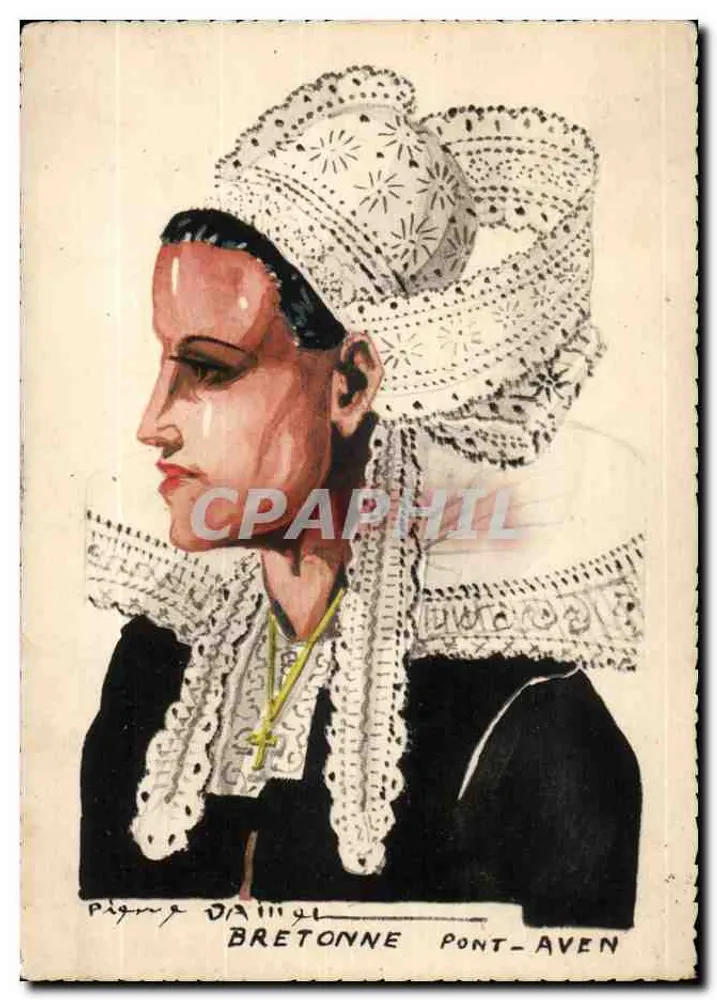 Bretonne Pont-Aven — Malerei von Pigne Dainel — Verlag Photodrome Spécial Combier Mâcon - Vorderseite