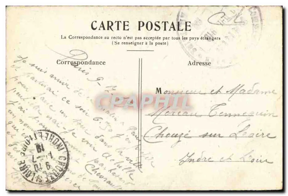 Paris — Rue de Rivoli et Tour St-Jacques — éditeur non visible - Verso