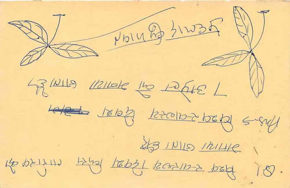 Piante — disegni botanici — cartolina indiana - Verso