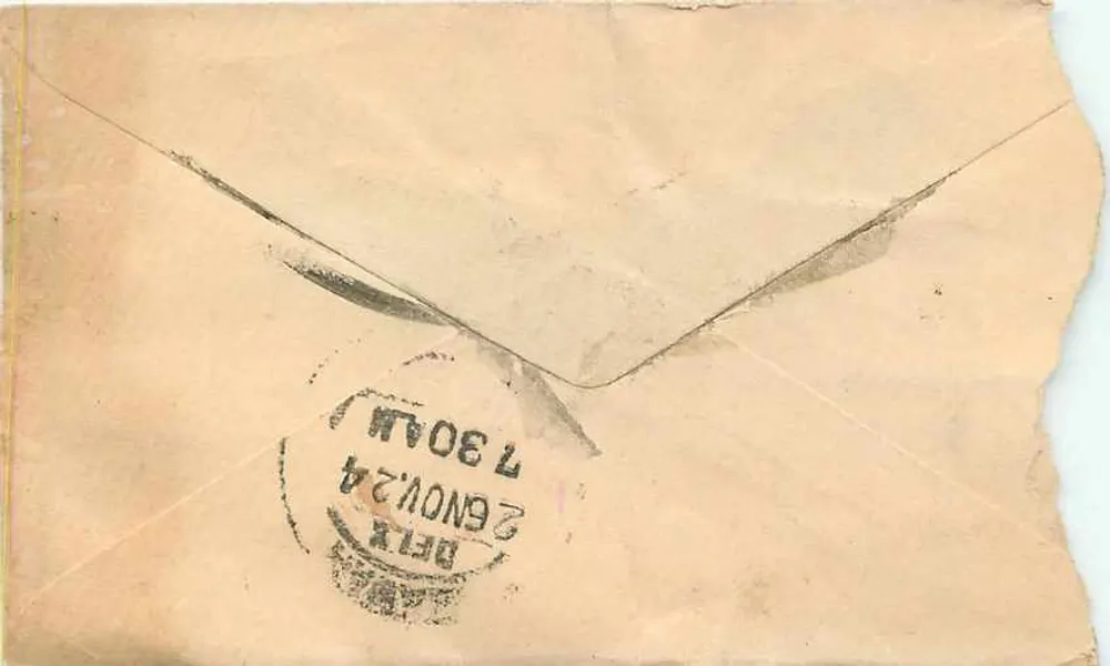 Carta postal indiana — Delhi — editor India Postage Revenue, número de série não visível - Verso