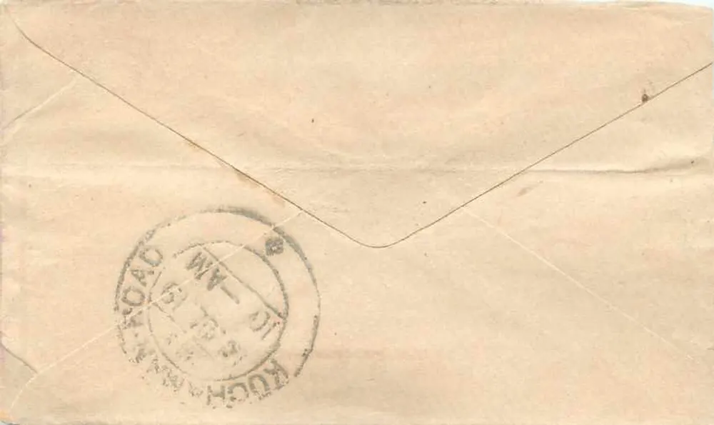 Kuchaman Road — Índia — selo verde 3 annas 1930 - Verso