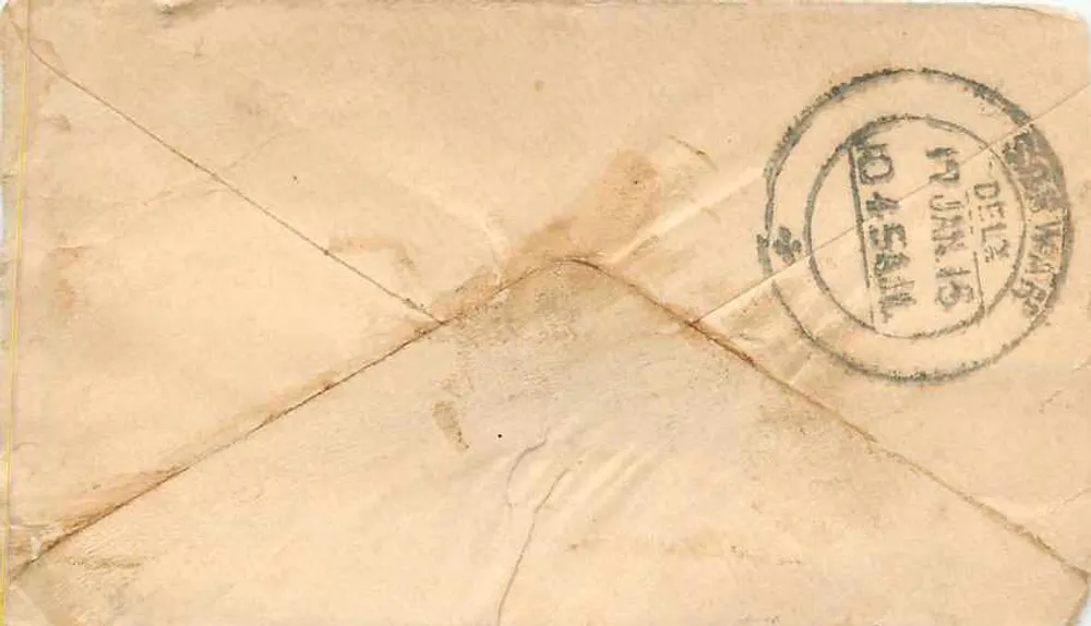 Chalf Panda — Índia — 1915 — selo e carimbo postal - Verso