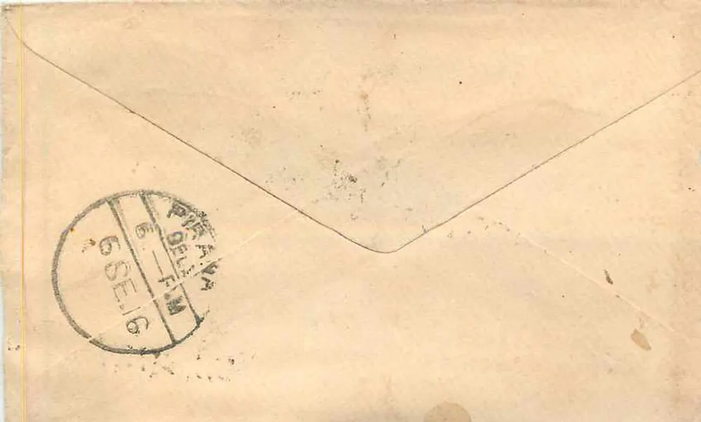 Parawawa — Índia britânica — selo verde e carimbo postal - Verso