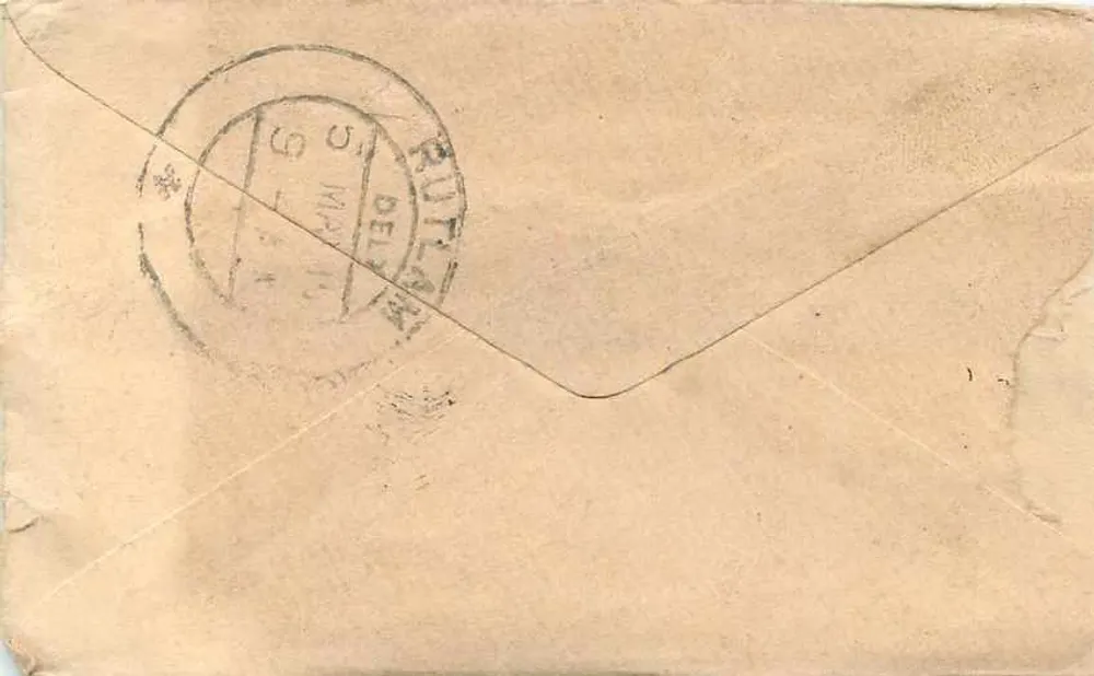 Rutland — carta postal com selo e carimbo postal — editor desconhecido - Verso