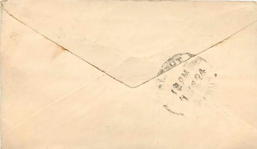 Carta postal enviada de Meerut — texto em bengali e escrita manuscrita — editor S.S.R. - Verso