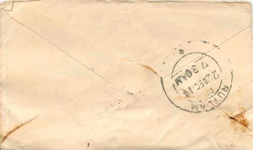 Rutland — carte postale envoyée vers 1907 — éditeur inconnu - Verso