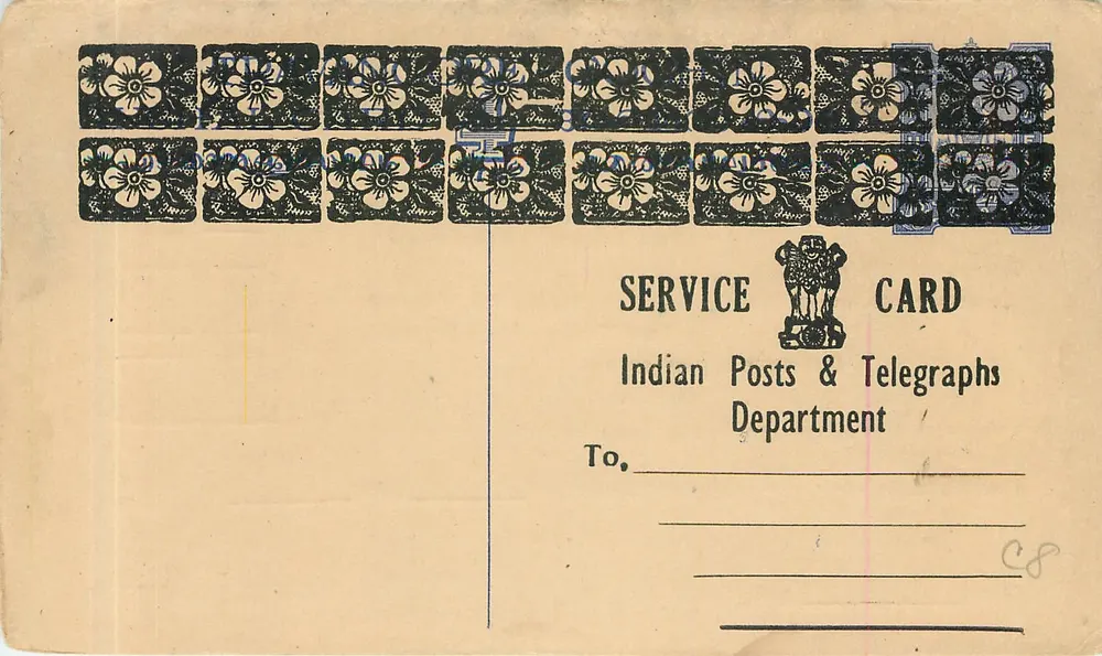 Carta de serviço — Indian Posts & Telegraphs Department — Ms-78 - Frente
