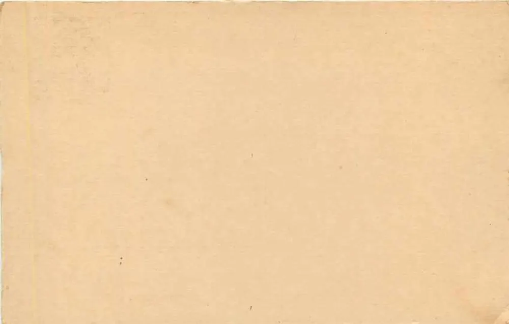 Carte postale indiana — selo de serviço 15 annas — verso vazio - Verso