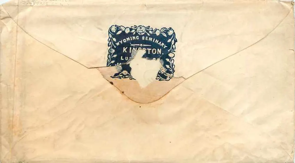 Wyoming Seminary — Kingston, Luzerne Co. — Enveloppe avec timbre postal et cachet - Verso